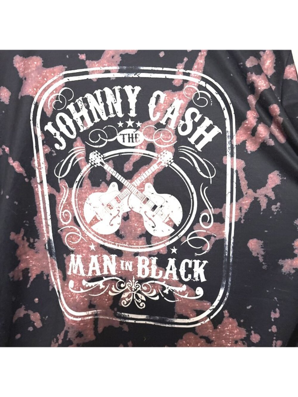 "Man In Black" Graphic Tee 4X Black & Pink Tie-Dye Polyester/Spandex - Picture 2 of 7